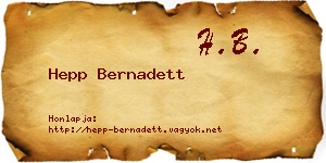 Hepp Bernadett névjegykártya